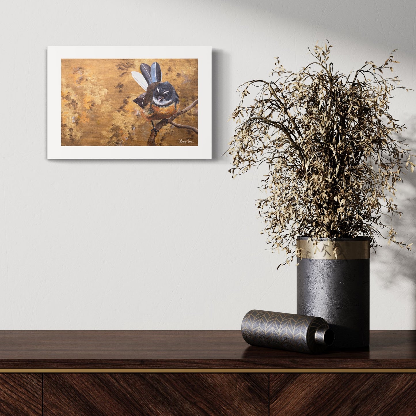 Piwakawaka's Golden Dance - Open Edition Print