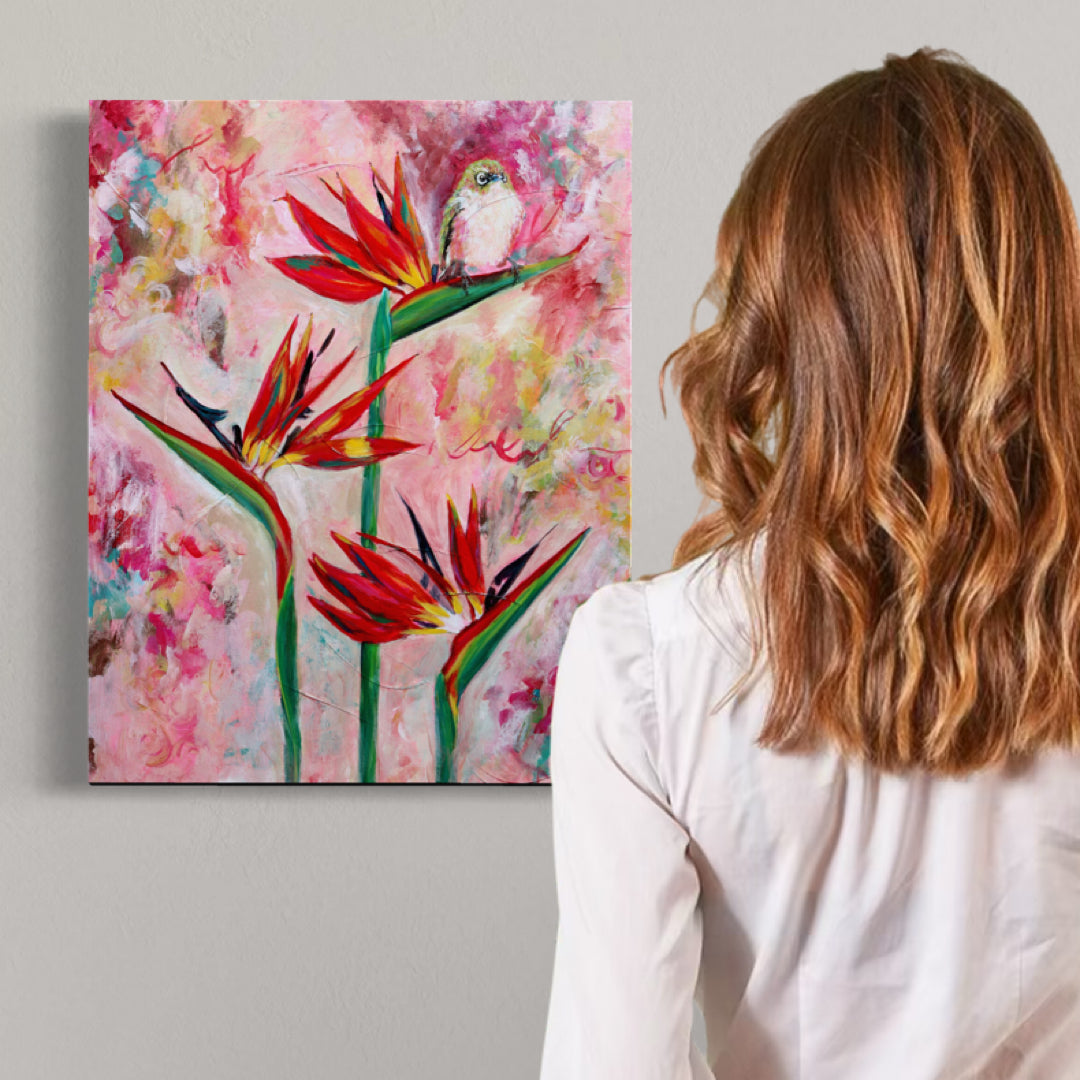 Bird on Paradise - Waxeye - Petals & Wings Series