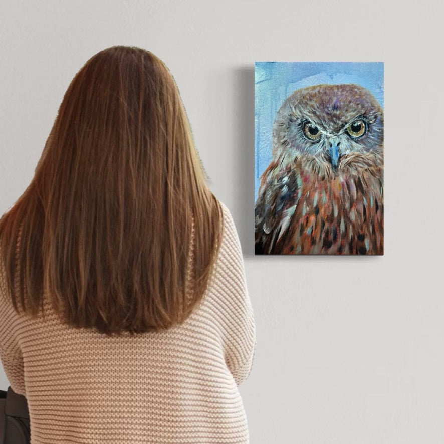 Mini - Guardian in the Blue – Ruru/Morepork