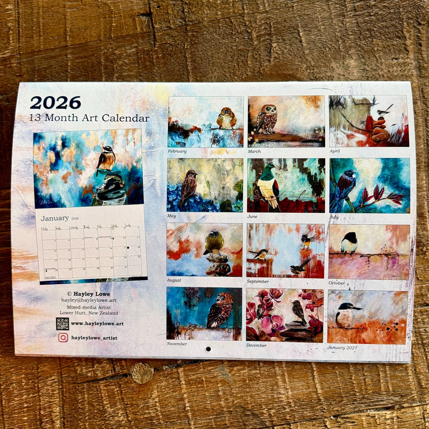 2026 Art Calendar – 13 Months of Soulful Bird Magic