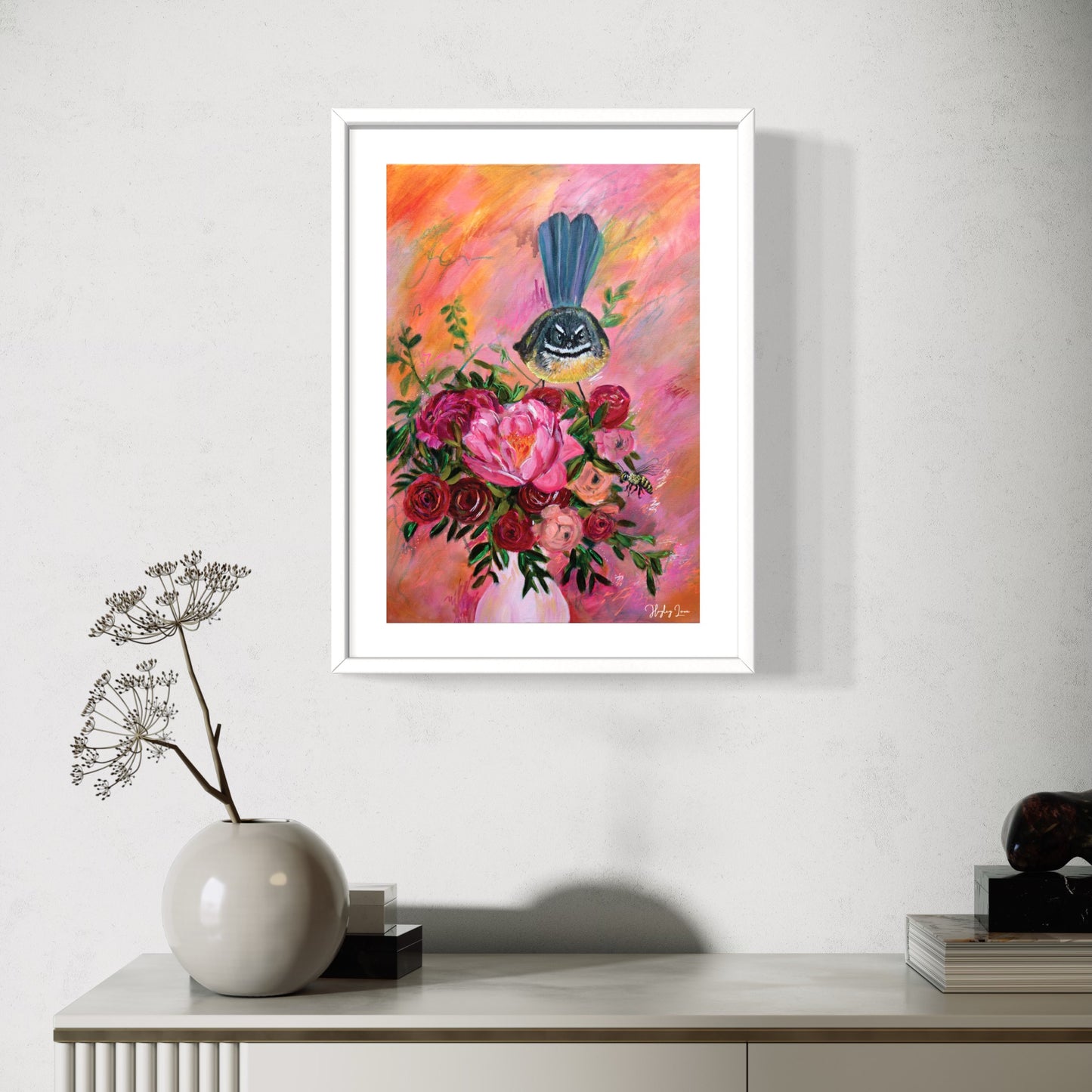 Piwakawaka's Petal Perch - Open Edition Print