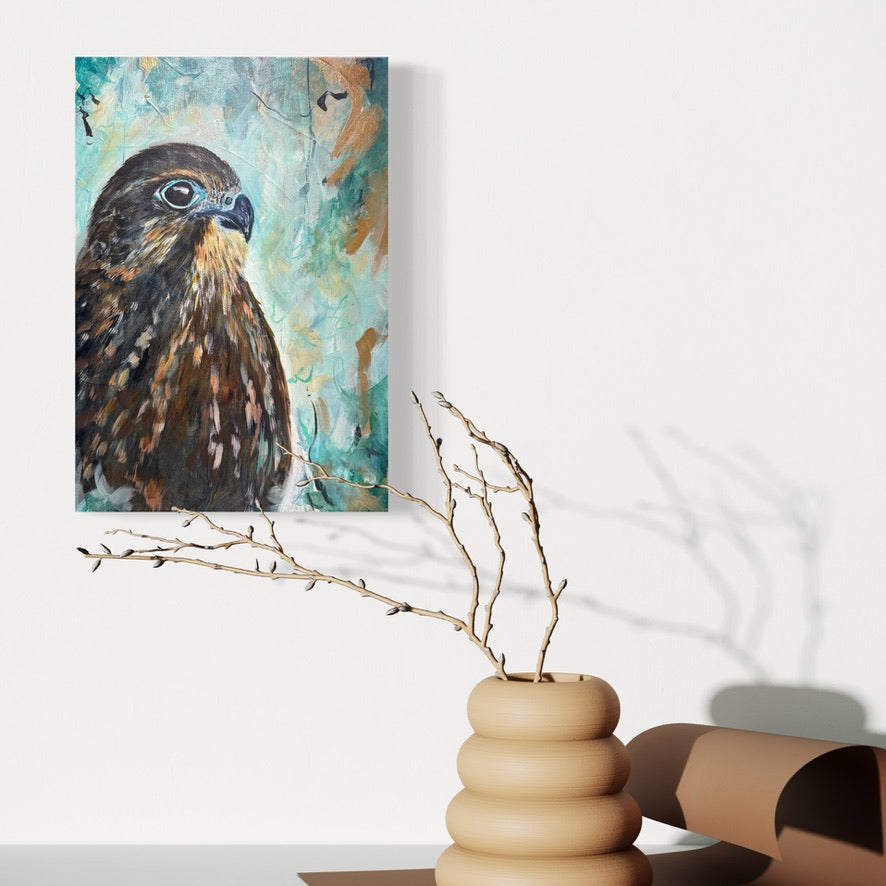 Rising Through - karearea/NZ falcon