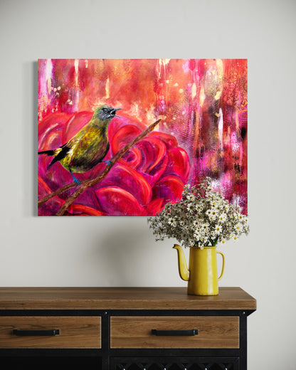 Bellbird's Rose - Large painting