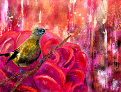 Bellbird's Rose - Large painting