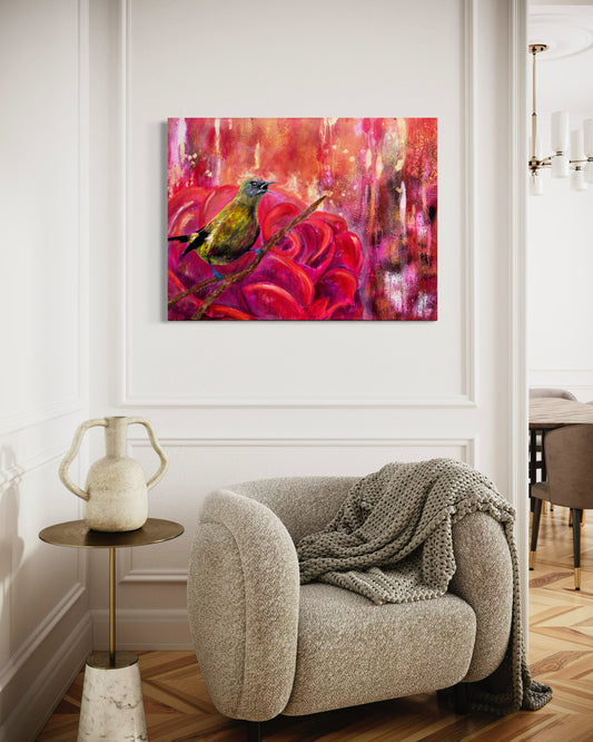 Bellbird's Rose - Large painting