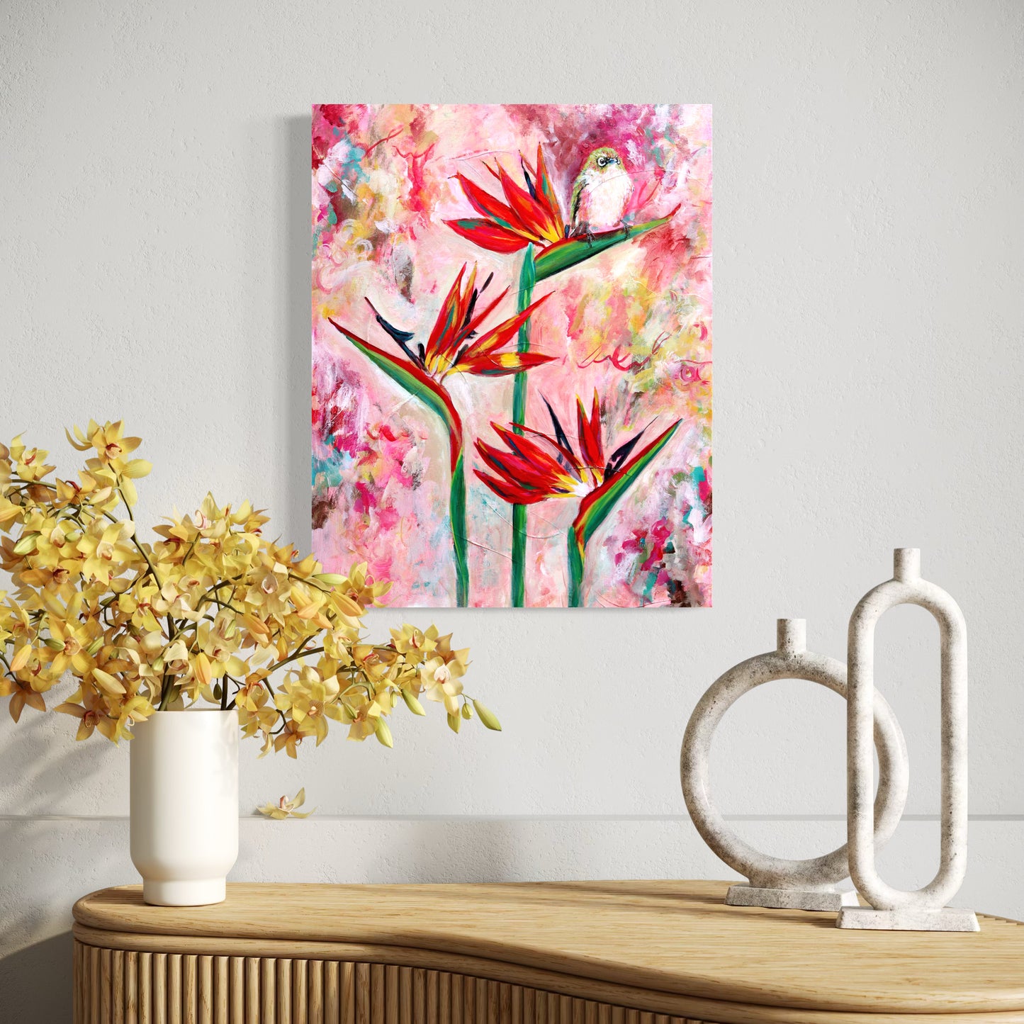 Bird on Paradise - Waxeye - Petals & Wings Series