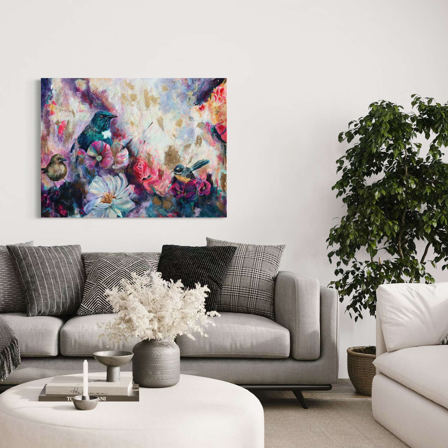 Whole World - Tui, Bellbird, Piwakawaka - Petals & Wings